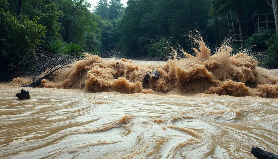 Central Texas floods news: Dramatic floodwaters in forest.