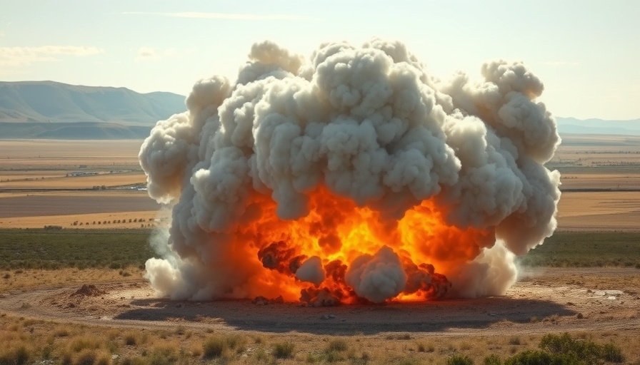 California fireworks warehouse explosion with massive smoke cloud.