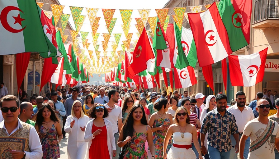 Algeria National Day celebration with flags and parade.