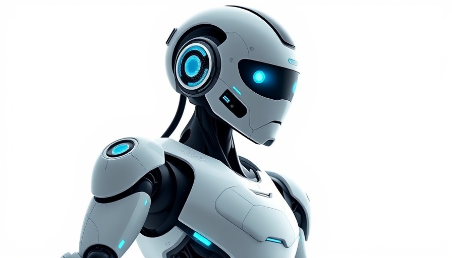 Futuristic robot learning autonomously in a sleek design