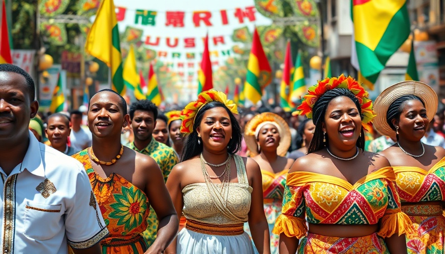 Comoros National Day celebration with colorful parade and festive atmosphere.