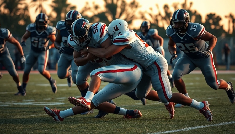 Football tackle illustrating concussion and chronic traumatic encephalopathy risk.