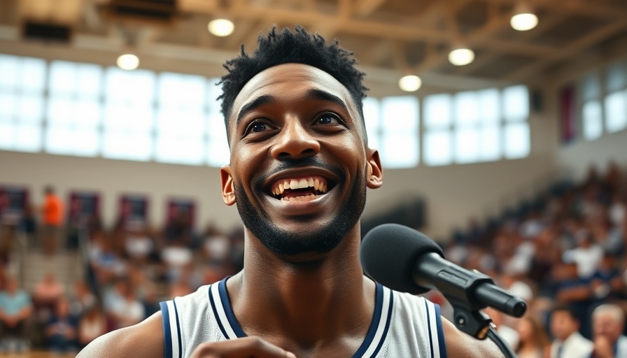 Chelsea Gray expressing surprise during an interview on a basketball court.