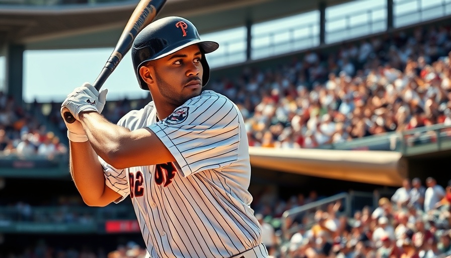 Baseball player mid-swing achieving record-breaking home run pace.