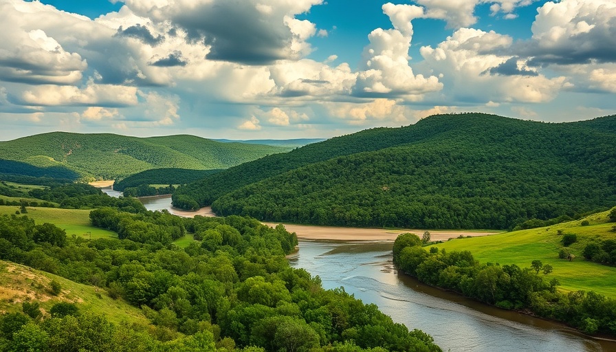 Serene Texas Hill Country landscape in flood recovery.