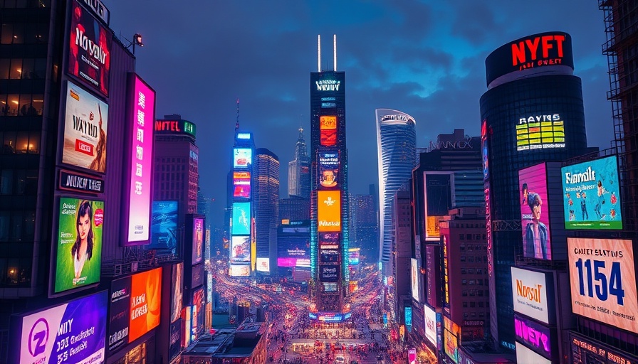 Austin startups vibrant city skyline with glowing billboards