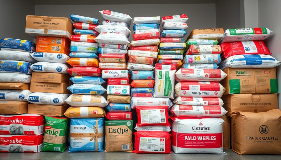 Relief supplies for Texas flood relief efforts, including various necessities.