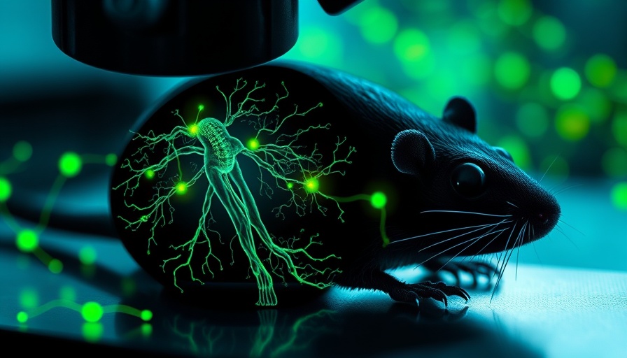 Scientific illustration linking mouse study to human health showcasing neurons.
