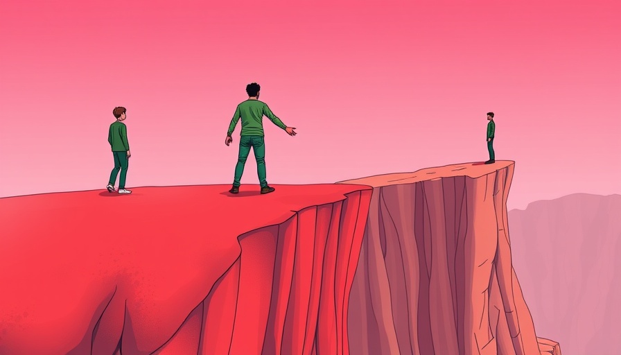 Surreal cliff scene illustrating health and wellness concepts