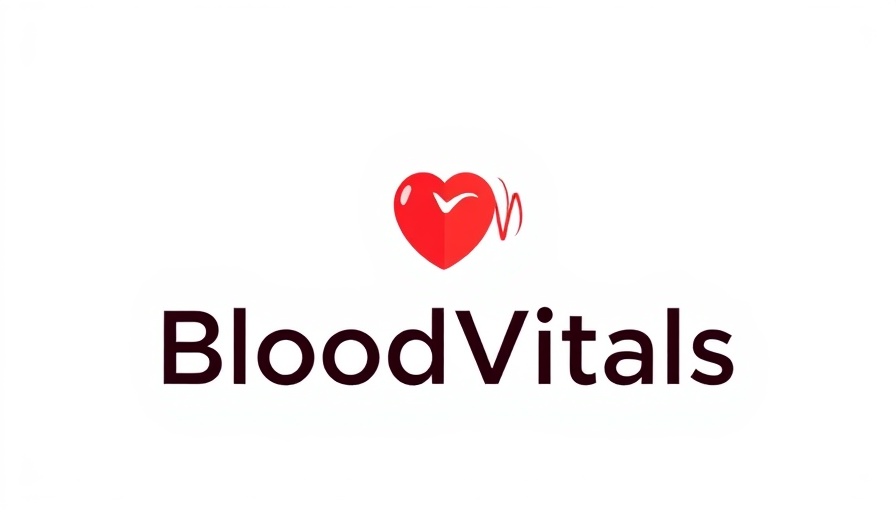 Stylish Blood Vitals logo with blood cell icons for pulse oximeter brand.