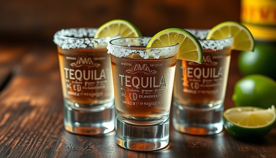 Tequila shots with lime wedges for National Tequila Day DFW.