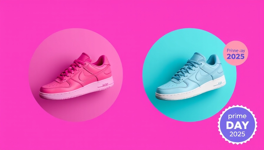 Prime Day sneaker deals displayed with colorful backgrounds and sneakers.
