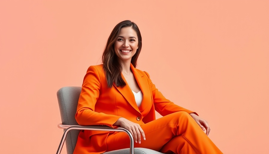 Inside Edition news anchor in orange suit smiling in chair.