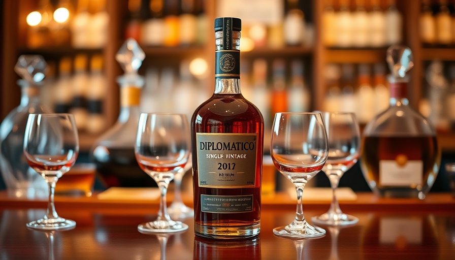 Diplomático Single Vintage 2013 rum bottle on a wooden bar.