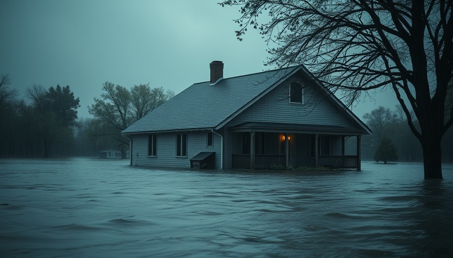 Severe flooding in New Mexico partially submerges house.