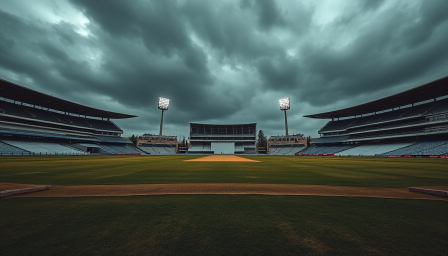Empty stadium during MLC 2025 Qualifier 1 cancellation.