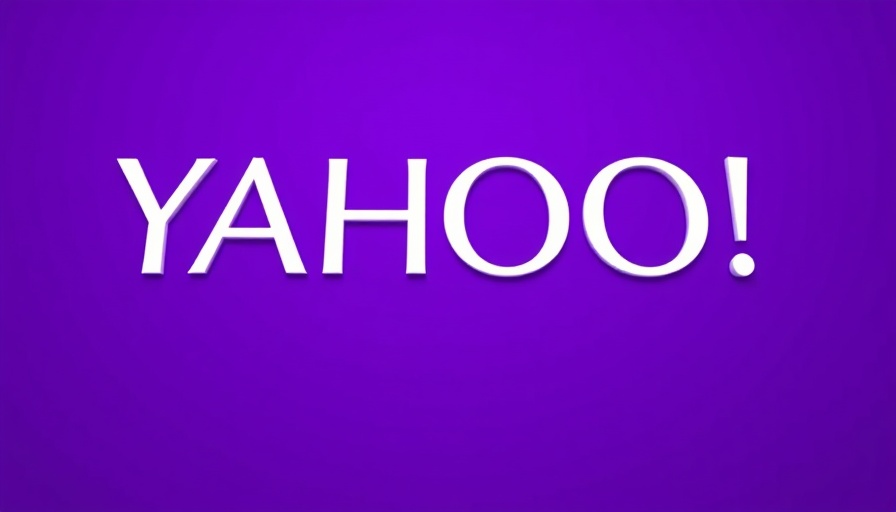 Yahoo logo on purple background for political news USA