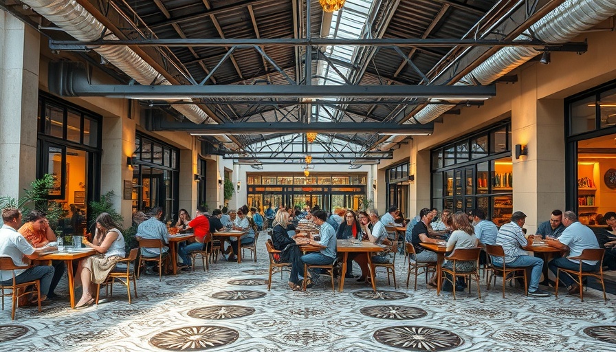Govalle Cultural District outdoor dining area with modern decor.
