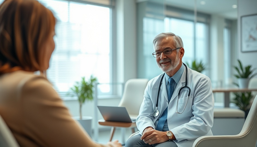 Doctor and patient discussing healthcare strategy in a modern clinic.