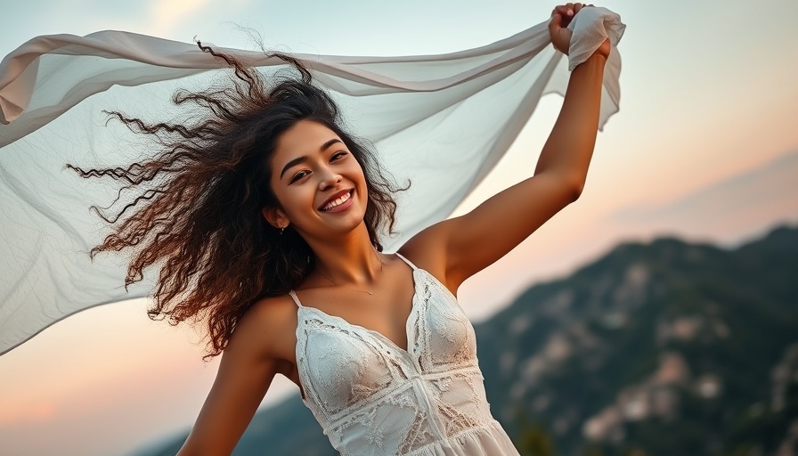 Navigating Emotional Pain: Free-spirited woman embracing the wind.
