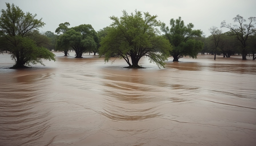 Kerr County early warning system visual of a flooded area
