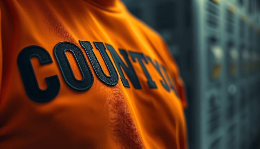 Orange 'County Jail' shirt close-up, in-custody death at Harris County Jail.