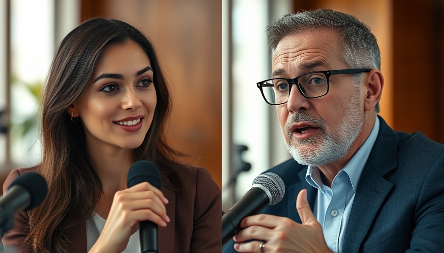 National budget news discussion with two speakers in a meeting.