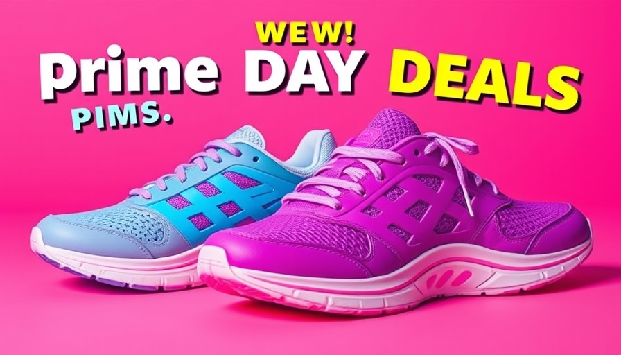 Colorful sneakers highlighted for Prime Day Sneaker Deals with vibrant backgrounds.