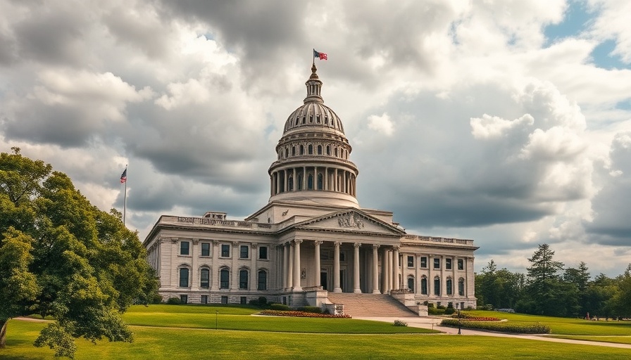 Houston business news: State Capitol building, cloudy day.