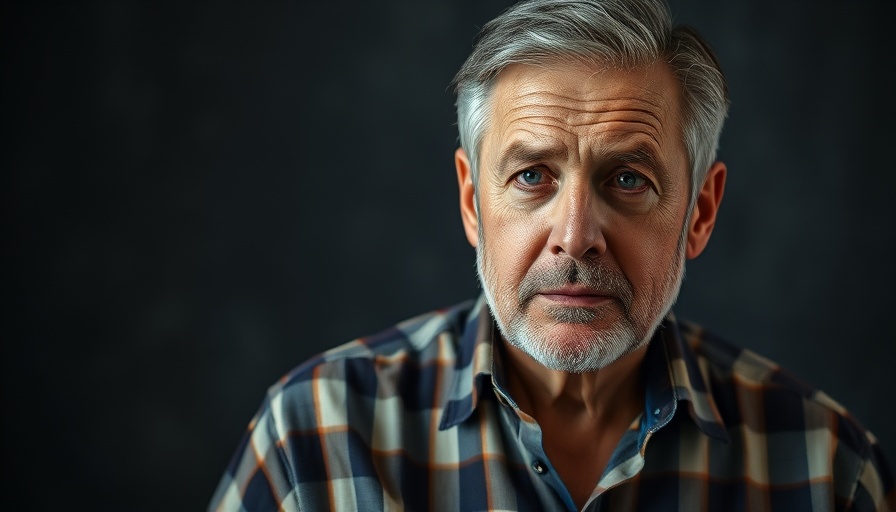 Middle-aged man discussing pomegranate health benefits.