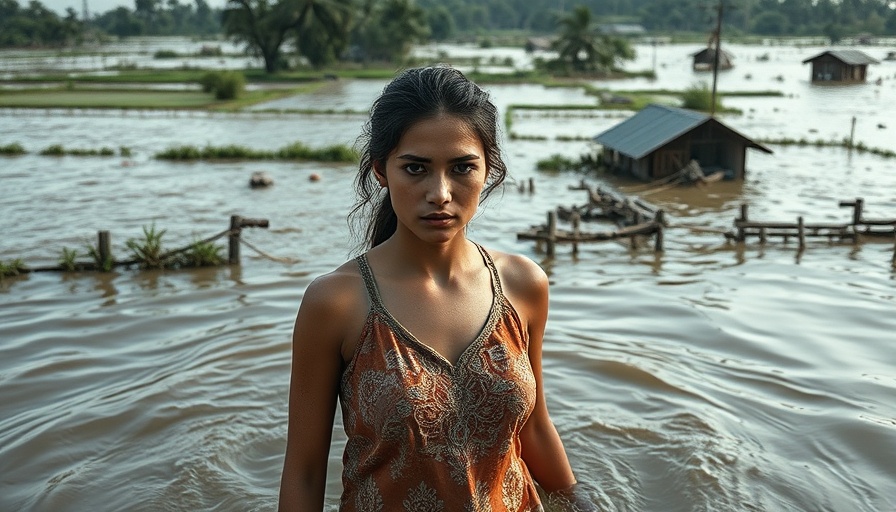 Texas Flood Survivor amidst flooding showcasing resilience