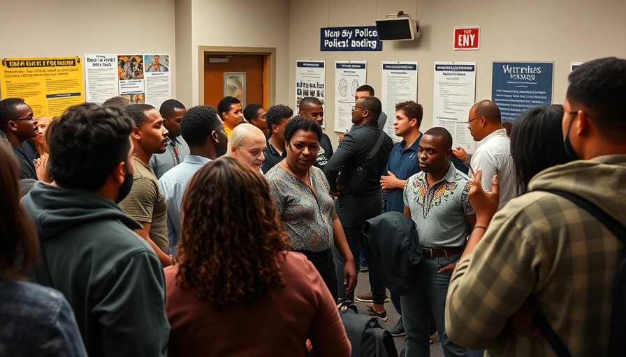 Community discussing police oversight at Austin open house.
