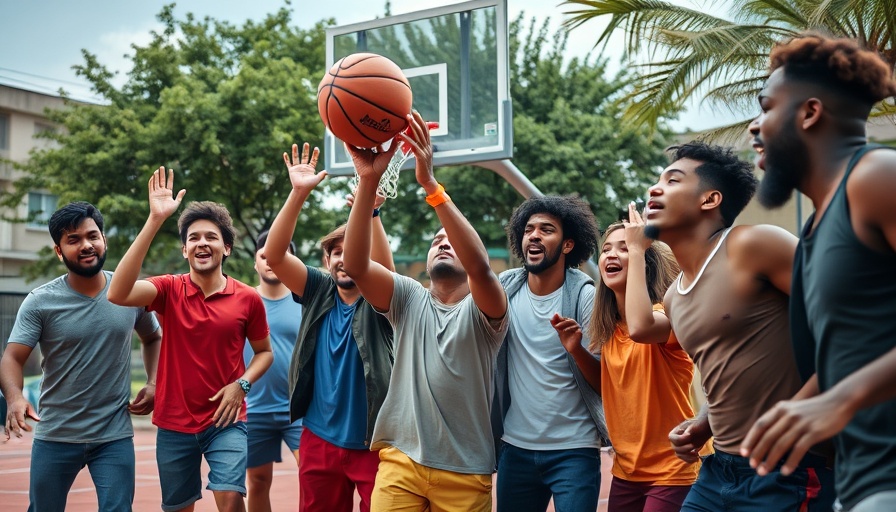 Energetic group performing trick shots outdoors, Dude Perfect trick shots Kansas.