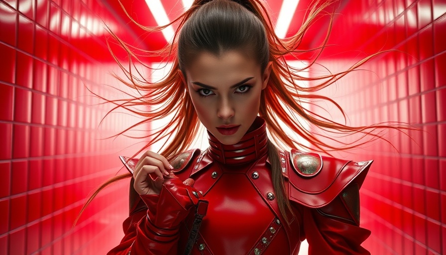 Empire of the Sun Fall 2025 Tour-themed futuristic costume in red room.