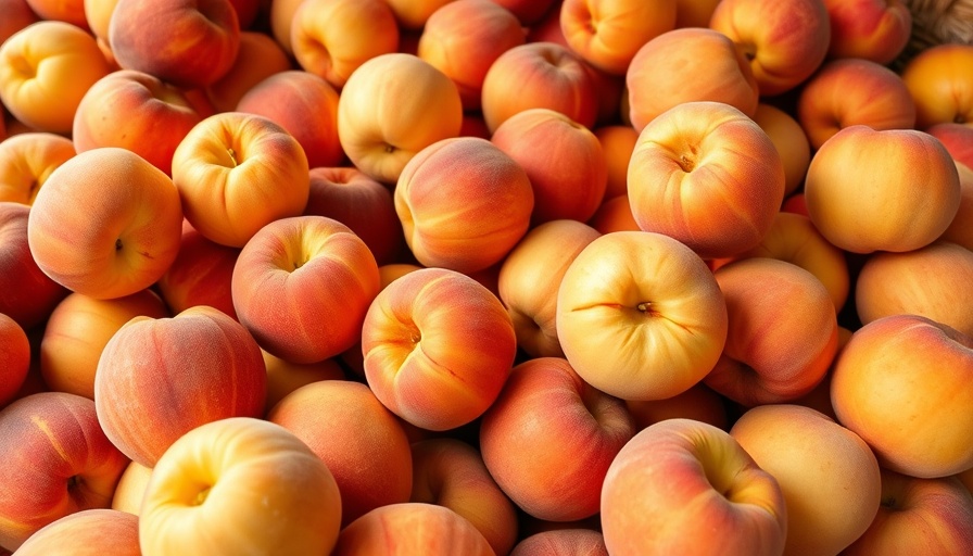 Ripe peaches in baskets, showcasing best places for fresh summer peaches in Austin.