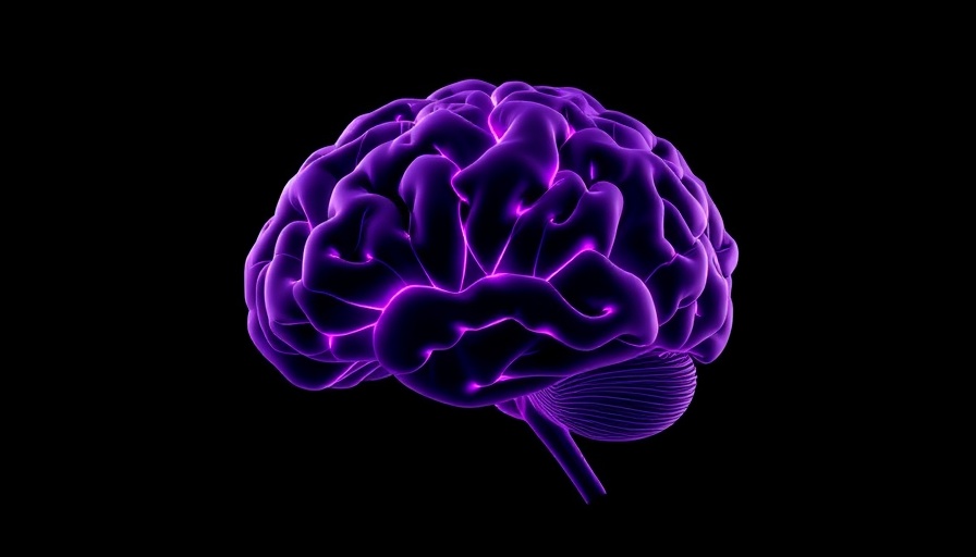 CTE and normal aging: digital brain art in purple lines.