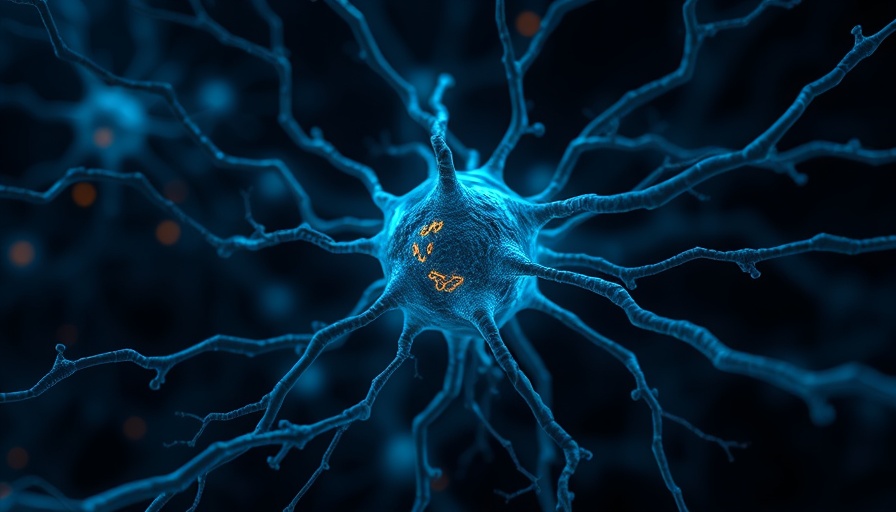 Futuristic neural network depicting key brain protein in memory loss.