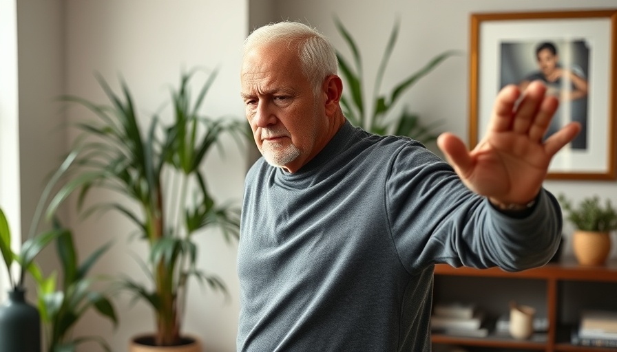 Senior exercising indoors promoting mental wellness for seniors.