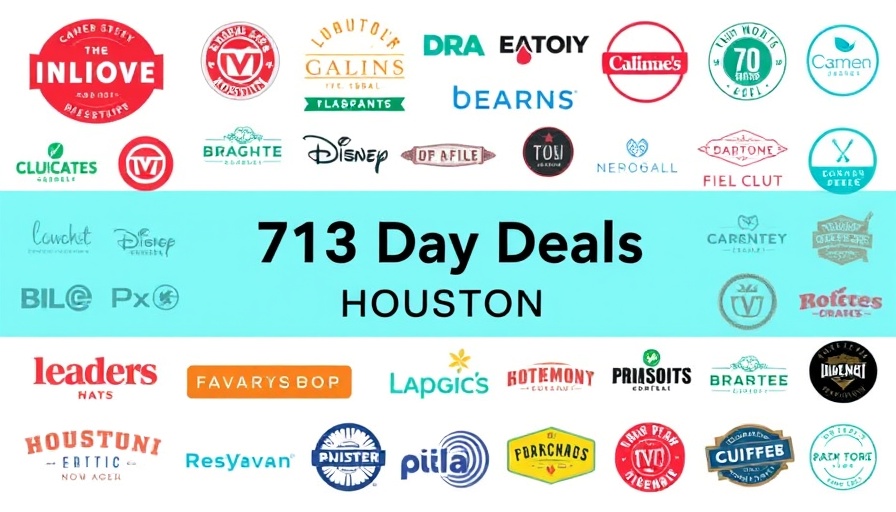 713 Day Houston Deals promotional graphic with restaurant logos.