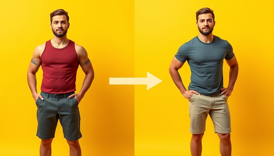 Comparison of man showing fitness change, illustrating breakfast mistakes.