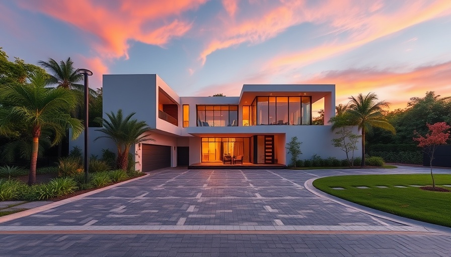 Modern home in the Houston real estate market with sleek design and lush surroundings.