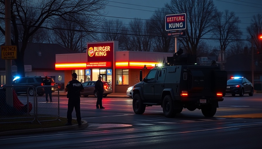Houston Burger King standoff with armored vehicle and police presence.