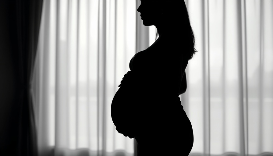 Silhouette of a pregnant woman, emphasizing contemplation.