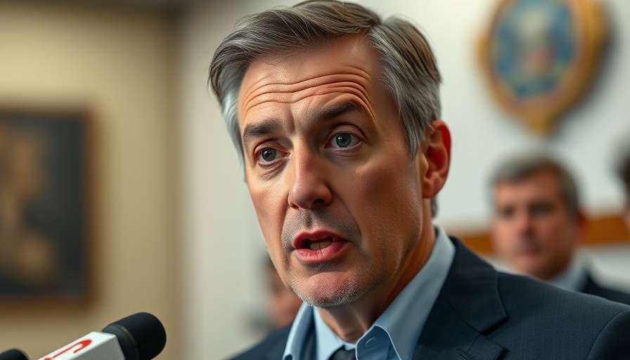 Focused man addressing media, related to legal action Trump administration.
