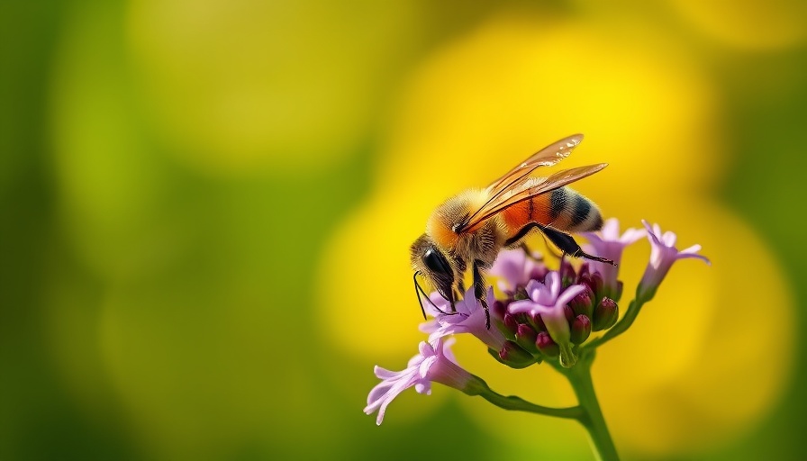 Bee on purple flowers embracing summer simplicity