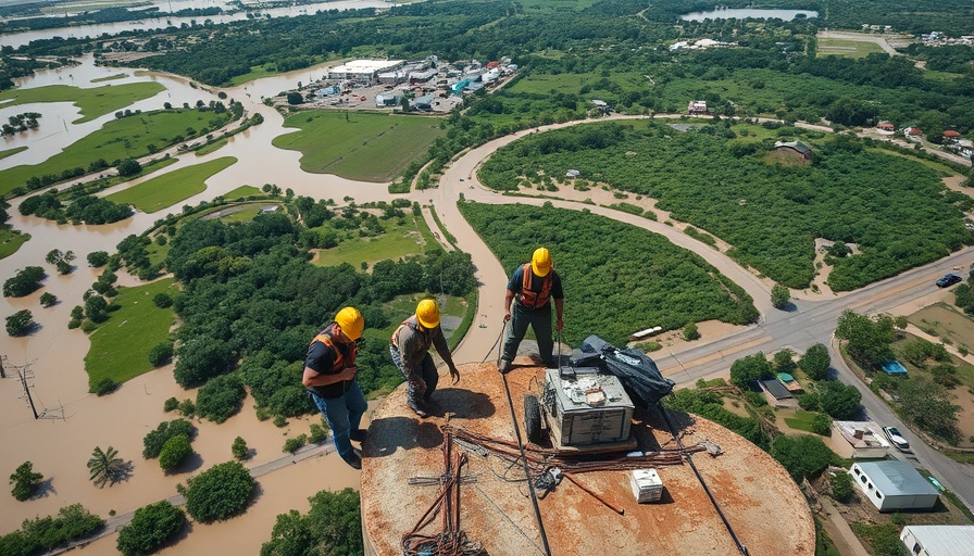 Travis County flood recovery efforts underway from above.