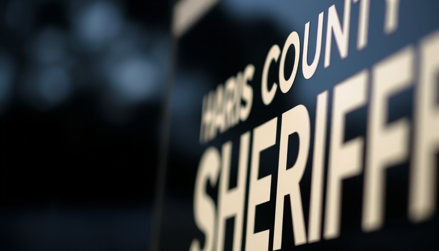 Close-up of Harris County Sheriff's sign related to HCSO deputy investigation.