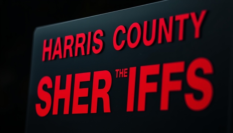 Close-up of Harris County Sheriffs sign related to HCSO deputy resignation.