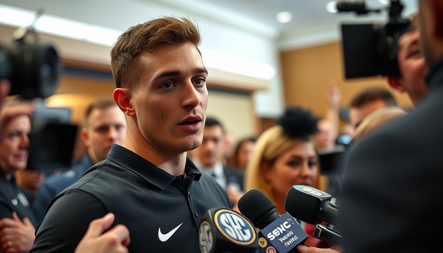 Confident athlete at SEC conference discussing Heisman hopes
