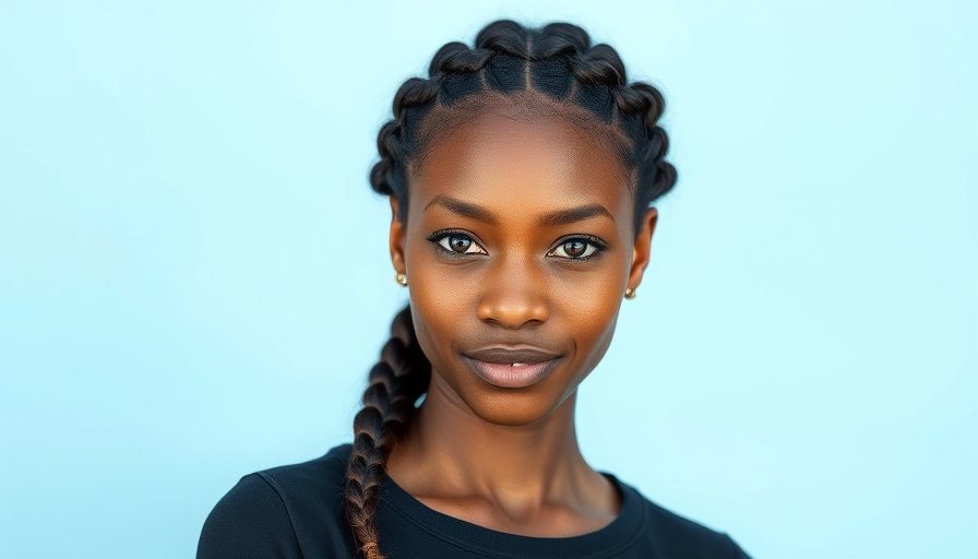 Portrait of a woman with braids, different expressions.